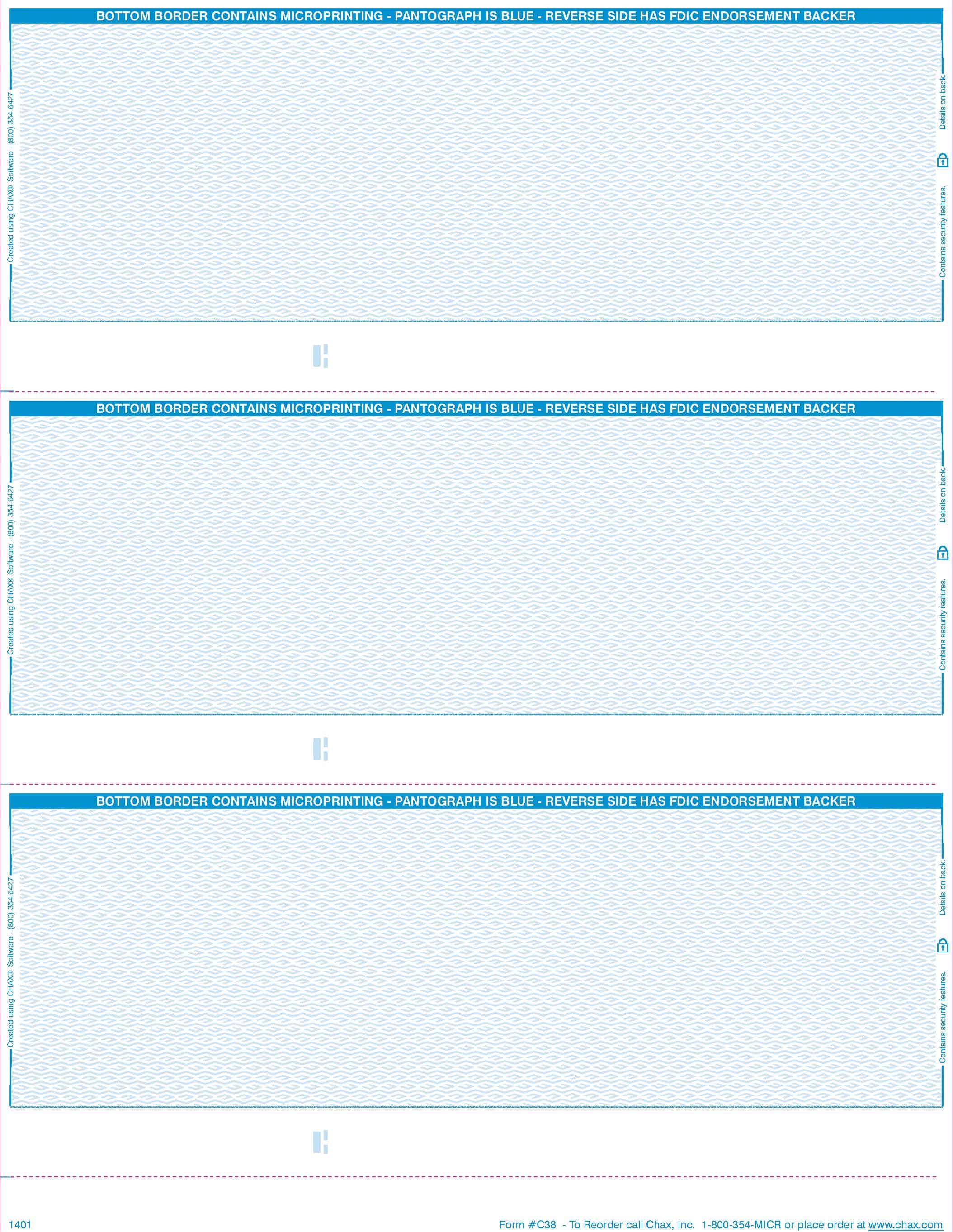 ... Checks and Supplies  Laser 3-up Blank Check Paper â€“ Standard (300