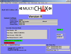 multichax main screen