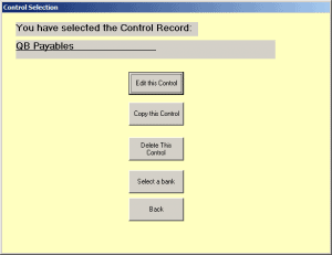 Control Record Screen